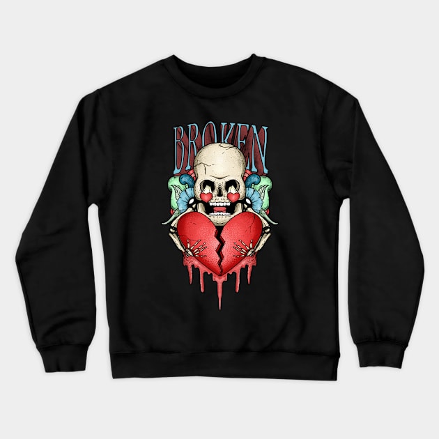 Broken Heart Skull Crewneck Sweatshirt by Hopefully.dsgn